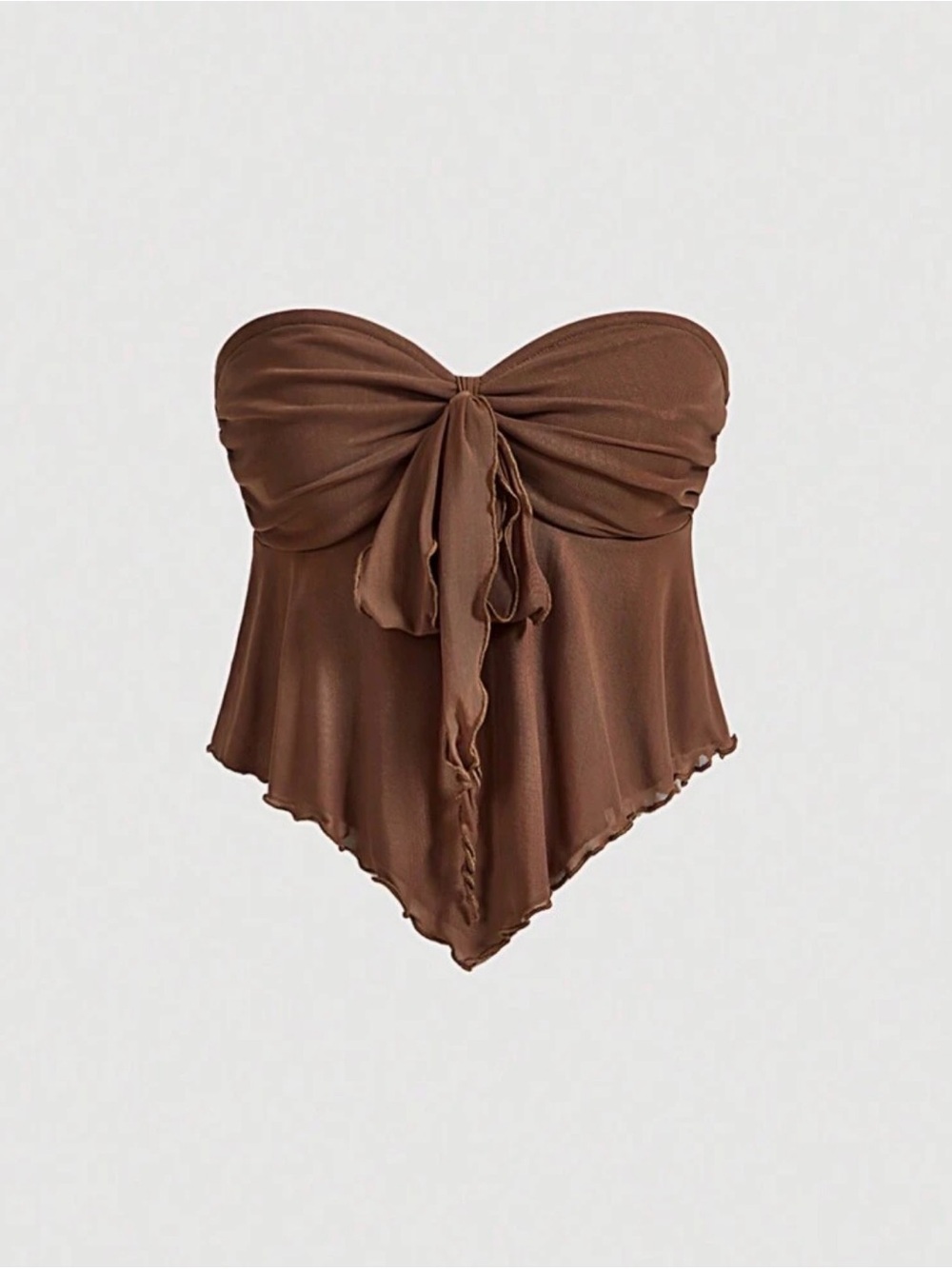 PacSun Brown Strapless Tie-Front Flowy Camisole